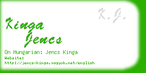 kinga jencs business card